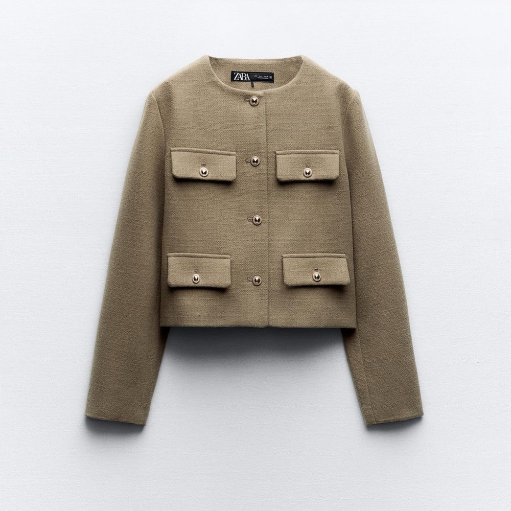 ZARA CROPPED FLAP JACKET